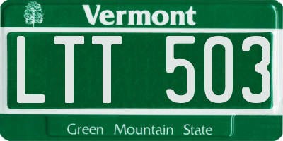 VT license plate LTT503