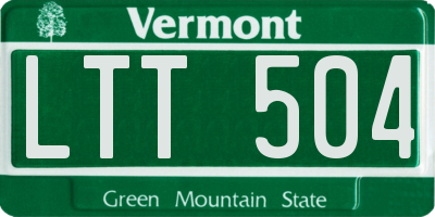 VT license plate LTT504
