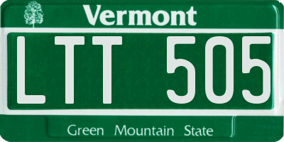 VT license plate LTT505
