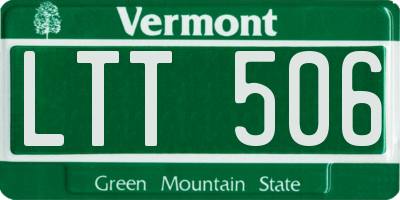VT license plate LTT506