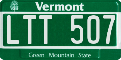 VT license plate LTT507