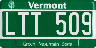 VT license plate LTT509