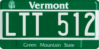 VT license plate LTT512