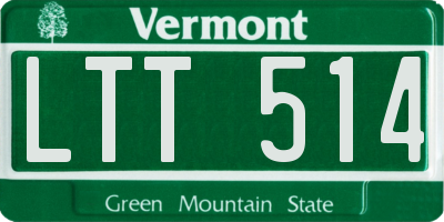 VT license plate LTT514