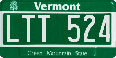 VT license plate LTT524