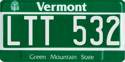 VT license plate LTT532