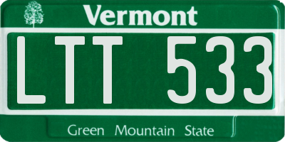 VT license plate LTT533