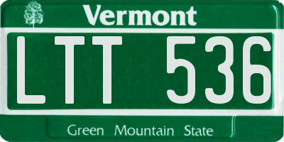 VT license plate LTT536
