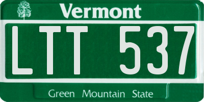 VT license plate LTT537
