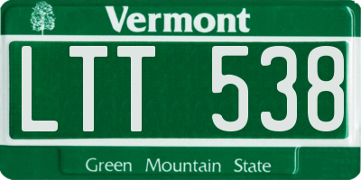 VT license plate LTT538