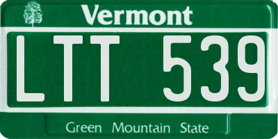 VT license plate LTT539