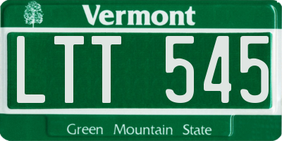 VT license plate LTT545