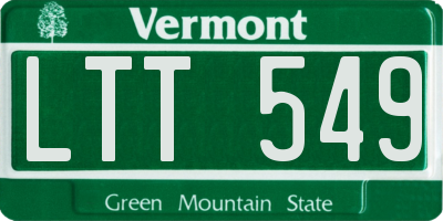 VT license plate LTT549