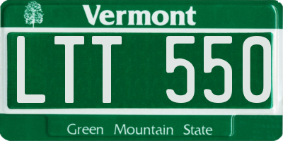 VT license plate LTT550