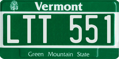 VT license plate LTT551