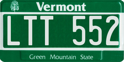 VT license plate LTT552
