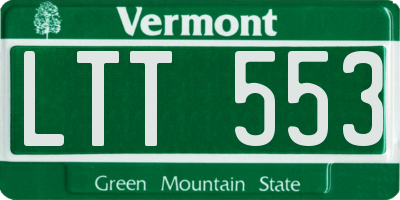 VT license plate LTT553