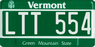 VT license plate LTT554