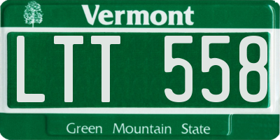 VT license plate LTT558