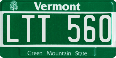 VT license plate LTT560