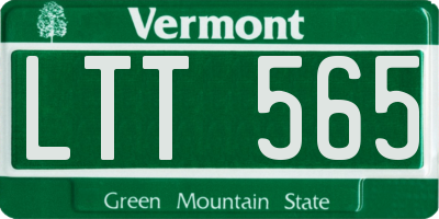 VT license plate LTT565