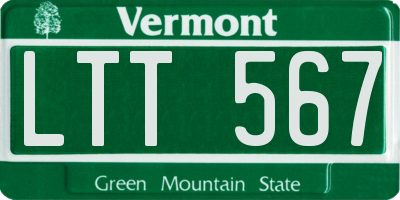 VT license plate LTT567