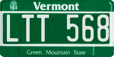 VT license plate LTT568