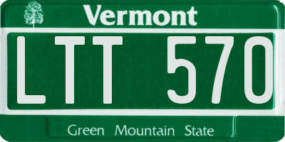 VT license plate LTT570