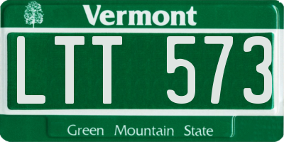 VT license plate LTT573