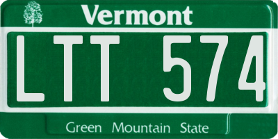 VT license plate LTT574