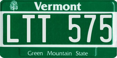 VT license plate LTT575