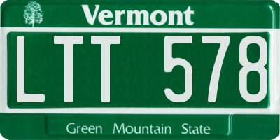 VT license plate LTT578