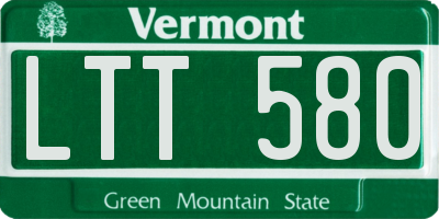 VT license plate LTT580