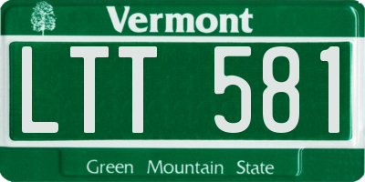 VT license plate LTT581