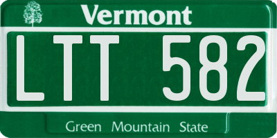VT license plate LTT582