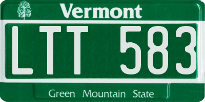 VT license plate LTT583