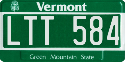 VT license plate LTT584