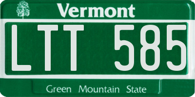 VT license plate LTT585