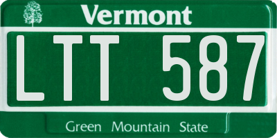 VT license plate LTT587