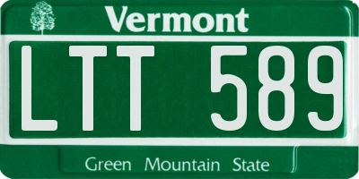 VT license plate LTT589