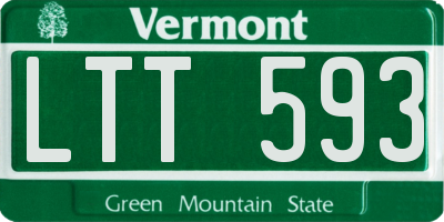 VT license plate LTT593