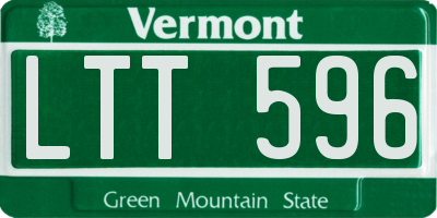 VT license plate LTT596