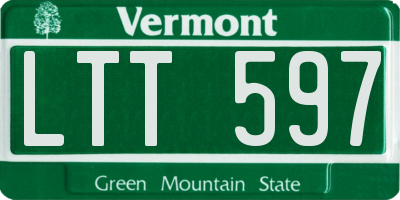 VT license plate LTT597