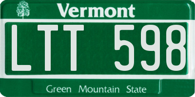 VT license plate LTT598