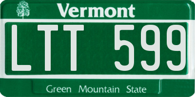 VT license plate LTT599