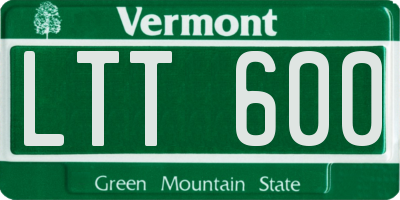VT license plate LTT600
