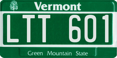 VT license plate LTT601
