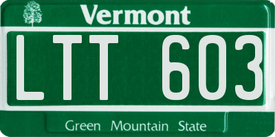 VT license plate LTT603