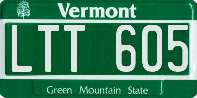 VT license plate LTT605