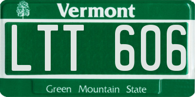 VT license plate LTT606